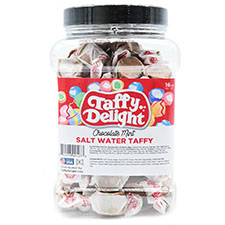 Taffy Delight Chocolate Mint Salt Water Taffy 16oz Jar 